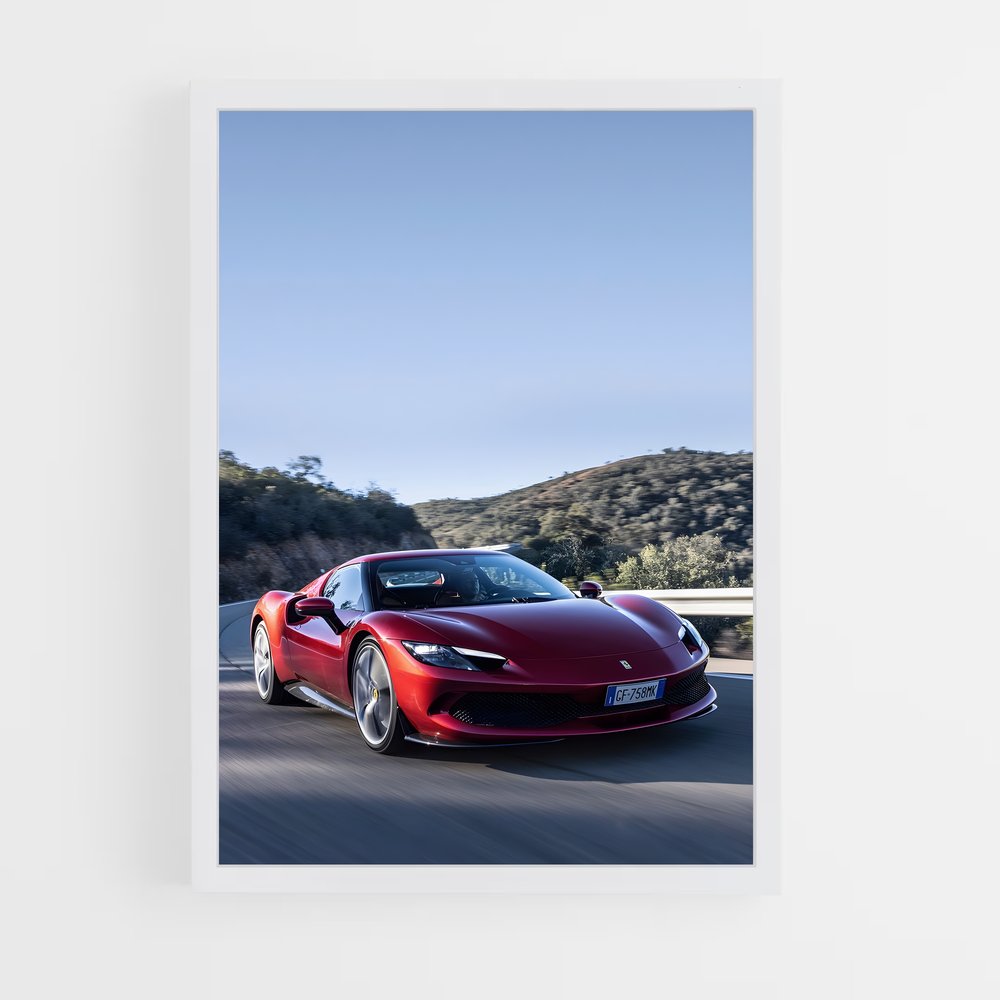 Poster gtb Rouge – affiche Ferrari (vue 3)